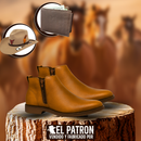 Kit Bota Zavu de Cuero Legítimo con Plantilla Ortopédica +REGALOS: Sombrero y Billetera