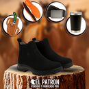 Kit Bota Motano de Cuero Legítimo con Suela Antideslizante +REGALOS: Plantilla Ortopédica, Cinturón, Cuchillo con Funda y Vaso Térmico