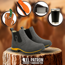 Kit Bota Motano de Cuero Legítimo con Suela Antideslizante +REGALOS: Plantilla Ortopédica, Cinturón, Cuchillo con Funda y Vaso Térmico